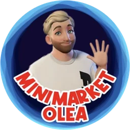 Logo de Minimarket Olea: Carlos saludando